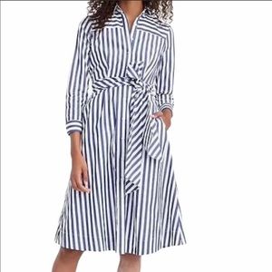 J.Crew Tie-waist shirtdress Lighthouse Stripe sz 4